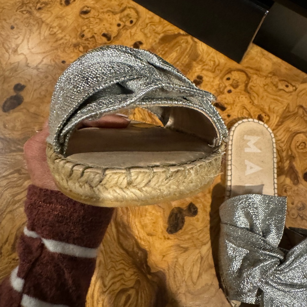 Manebi Slides With Silver Metallic Tie Size 40 - image 6